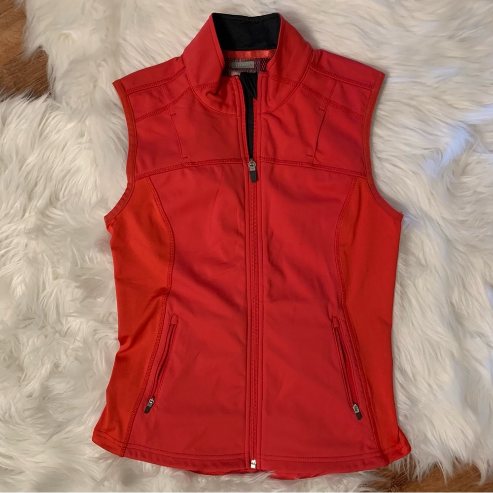 Athleta Reflective Activewear Breathable Red Zipper Vest XS